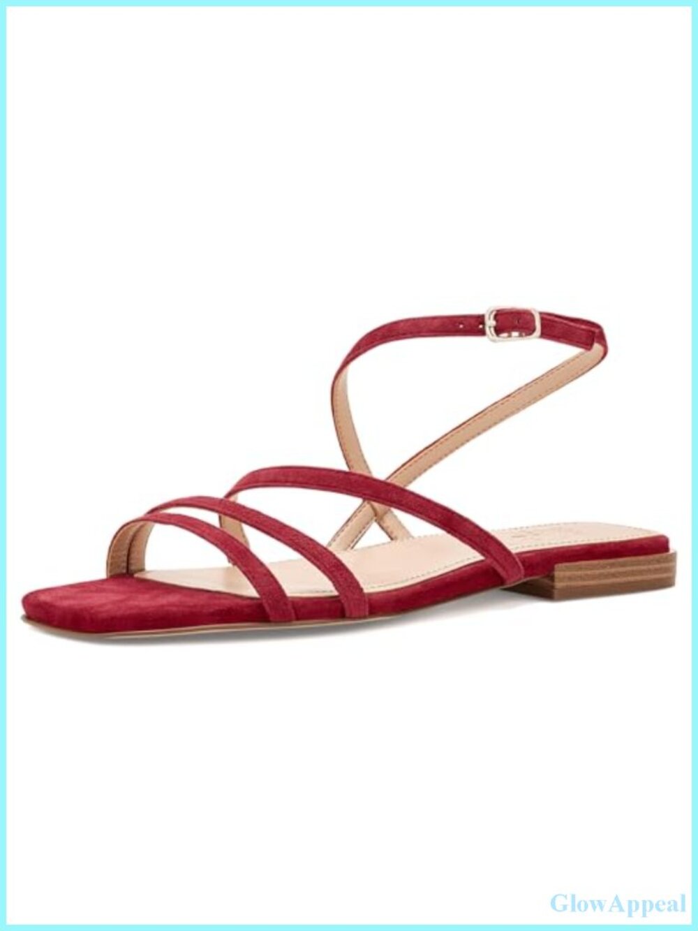 Slingback Flat Sandal Open Square Toe Leather Minimalist